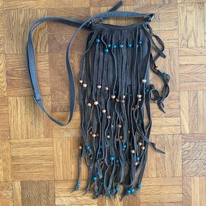 Boho Suede fringe cross body bag